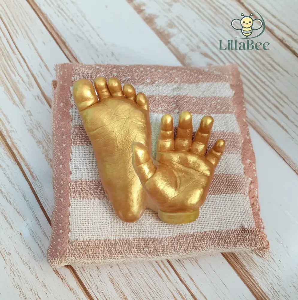 3D Hand- En Voetafdruk Set Goud