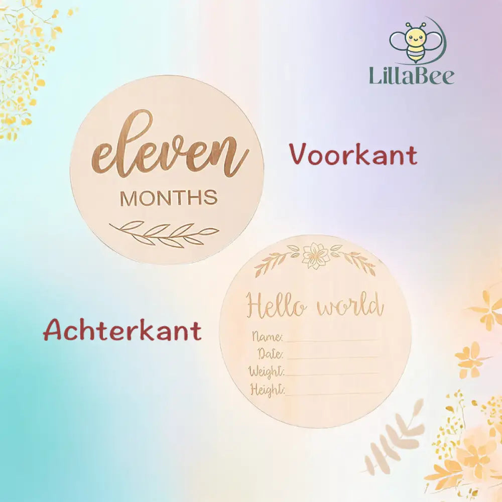 Houten Maandelijkse Mijlpaalkaarten