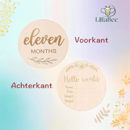 Houten Maandelijkse Mijlpaalkaarten