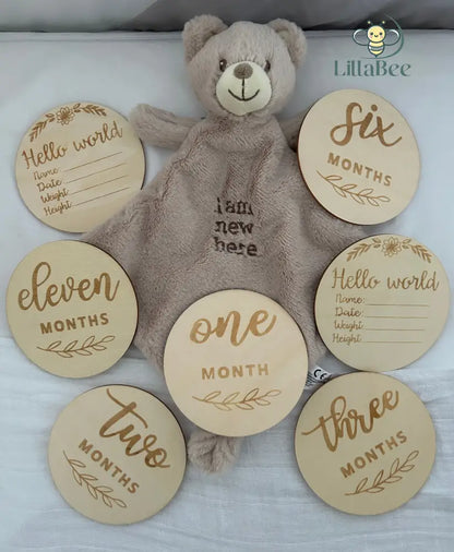 Houten Maandelijkse Mijlpaalkaarten