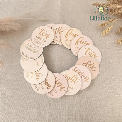 Houten Maandelijkse Mijlpaalkaarten